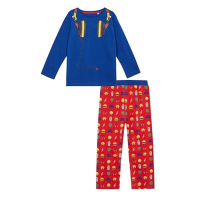 bluezoo Boys' blue headphone pyjama set